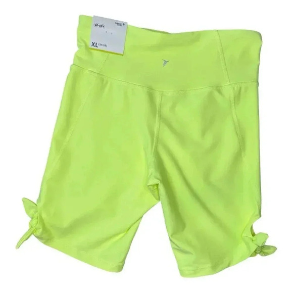 NEW Old Navy Active Girl’s XL Neon Yellow High-Waist Biker Shorts Activewear NWT - Picture 2 of 5
